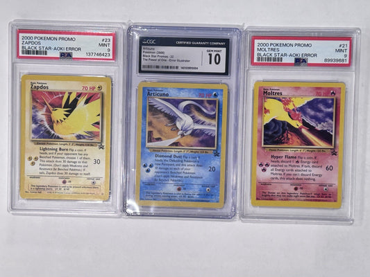 Pokemon Legendary Birds Aoki Error Set PSA 9 CGC 10 Articuno Promo